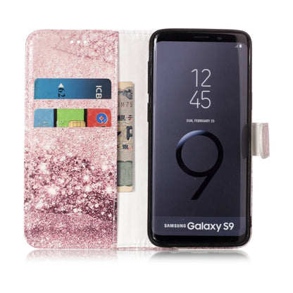 Patterned PU Leather Wallet Stand Phone Casing for Samsung Galaxy S9 G960