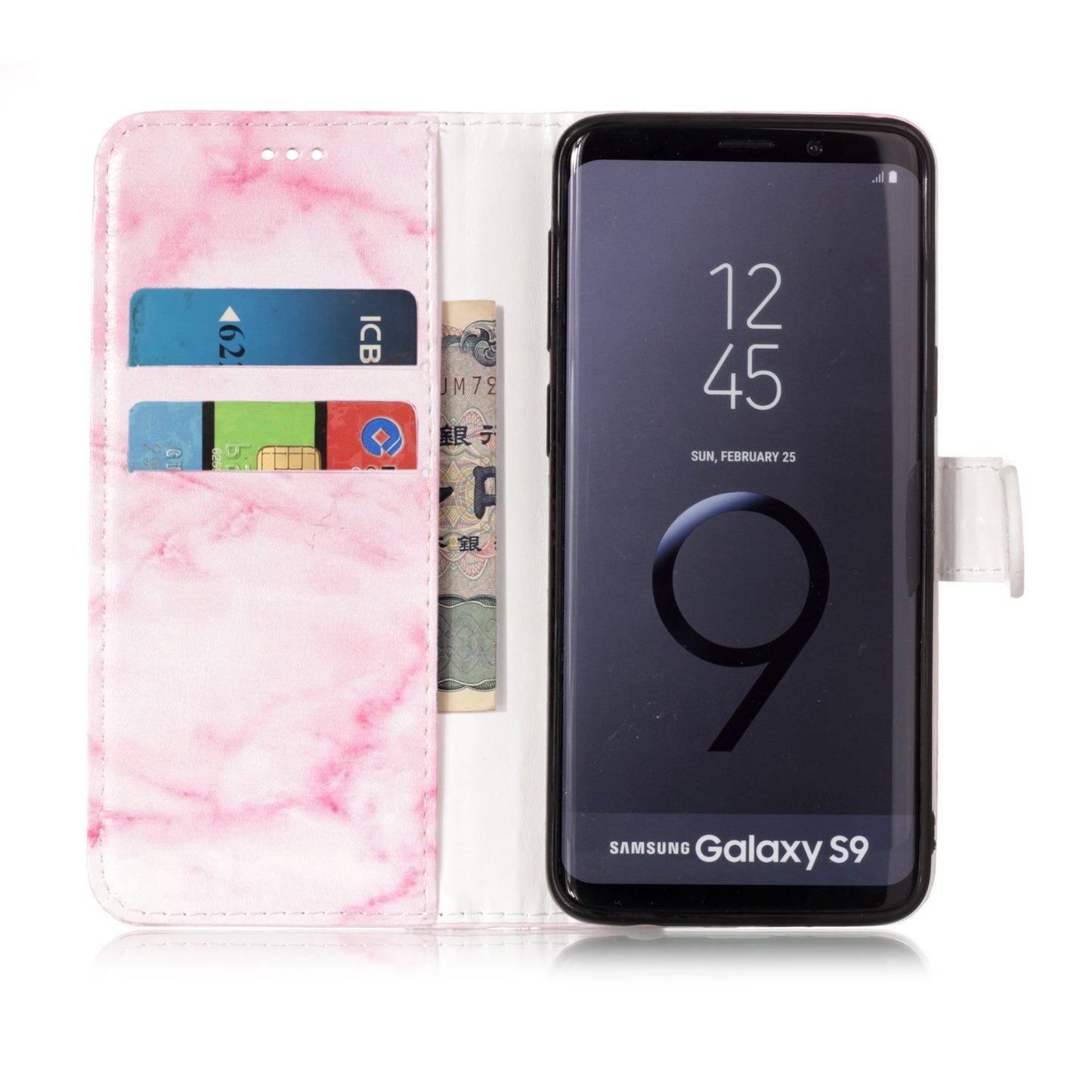Patterned PU Leather Wallet Stand Phone Casing for Samsung Galaxy S9 G960
