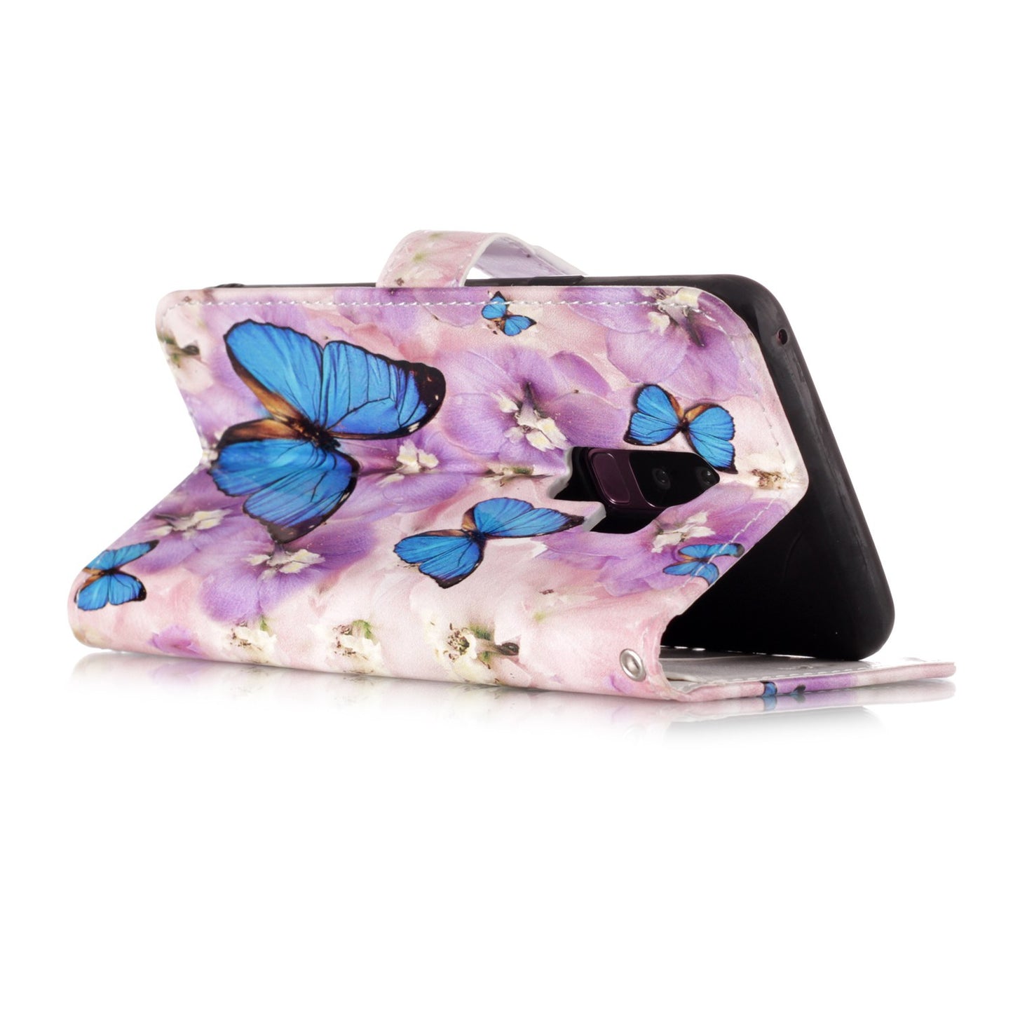 Pattern Printing Rubberized Wallet Leather Case for Samsung Galaxy S9+ G965