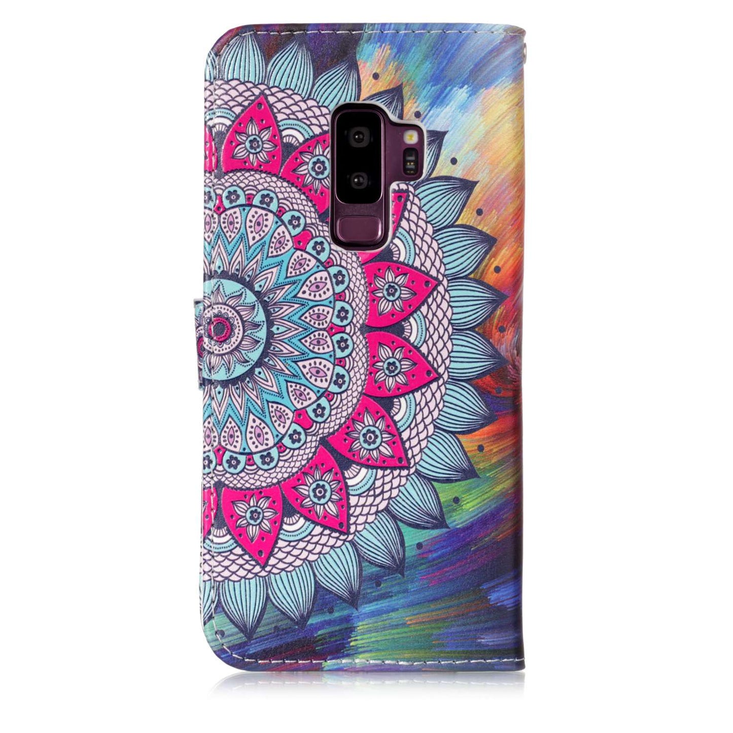 Pattern Printing Rubberized Wallet Leather Case for Samsung Galaxy S9+ G965