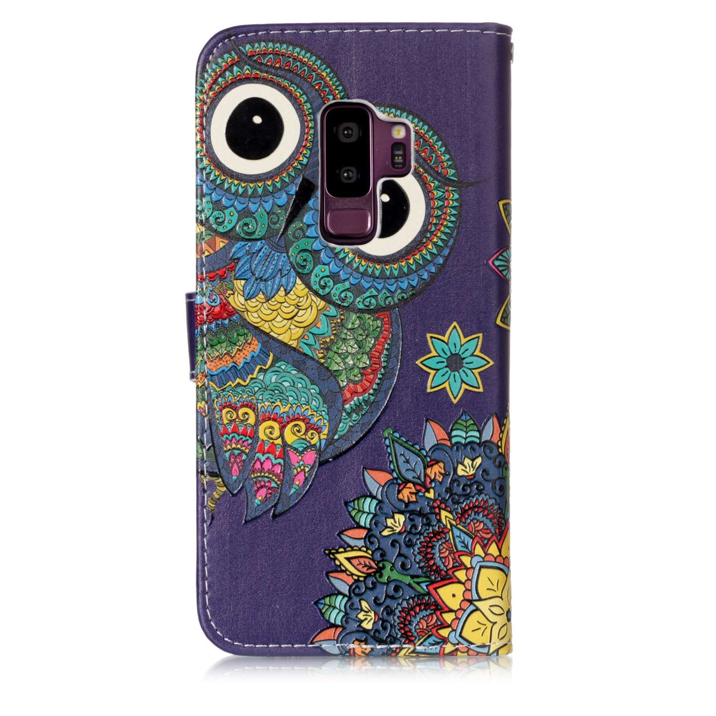 Pattern Printing Rubberized Wallet Leather Case for Samsung Galaxy S9+ G965