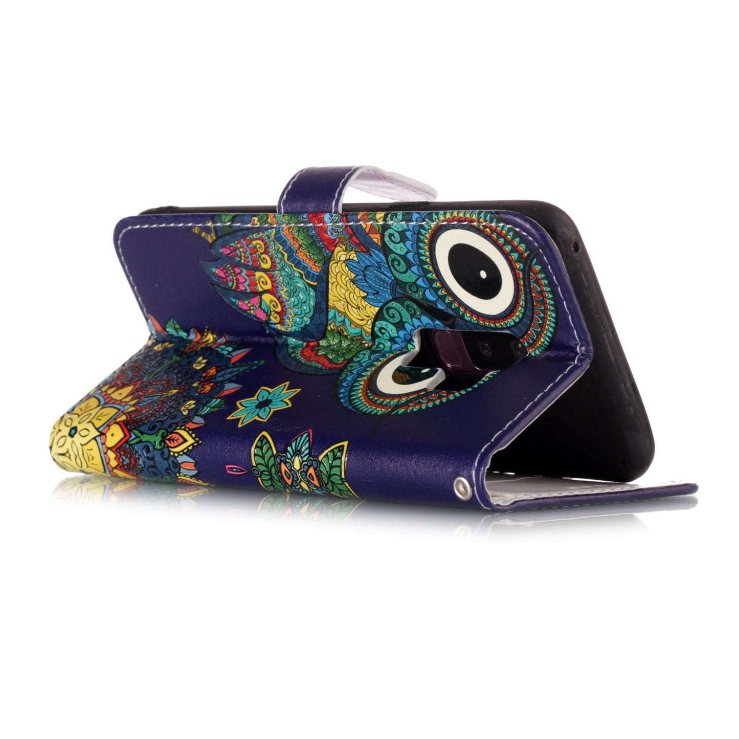 Pattern Printing Rubberized Wallet Leather Case for Samsung Galaxy S9+ G965