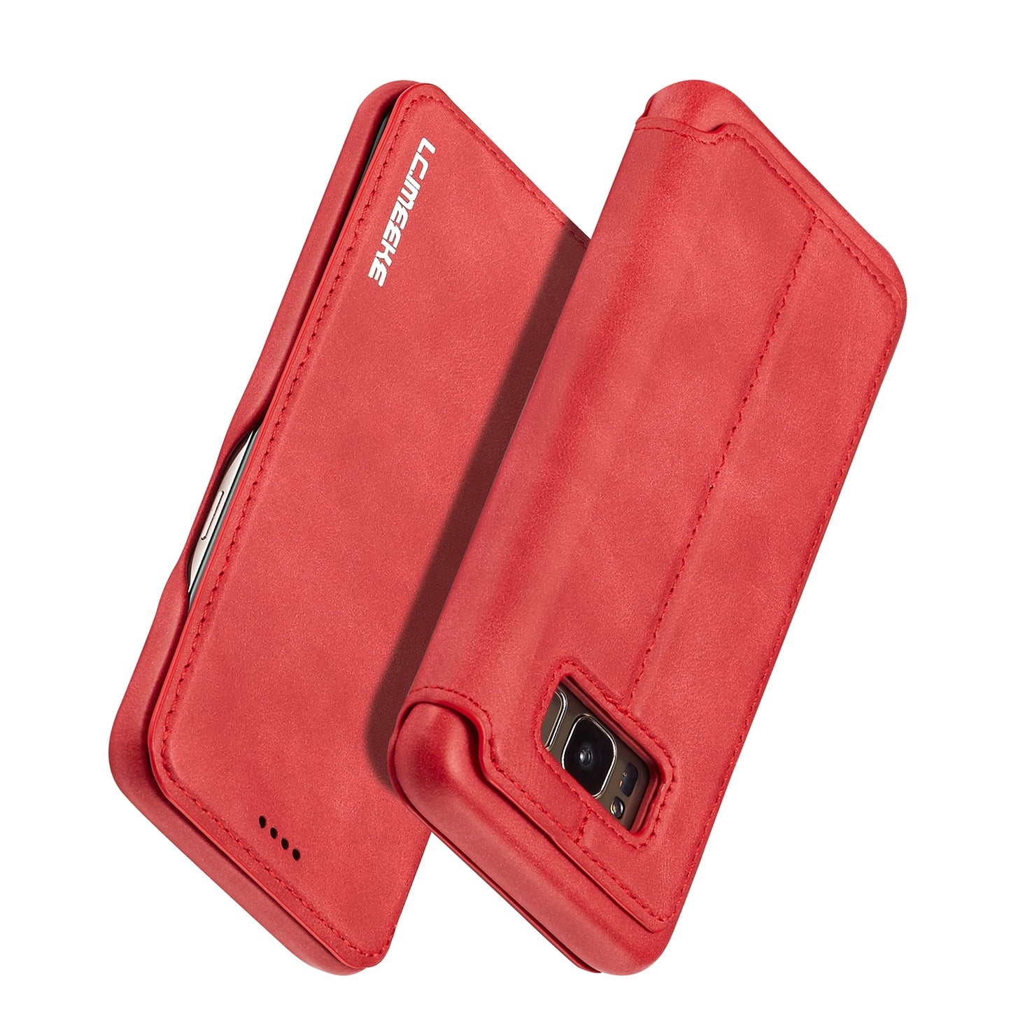 LC.IMEEKE Retro Style Leather Card Holder Case Phone Shell for Samsung Galaxy S8 SM-G950
