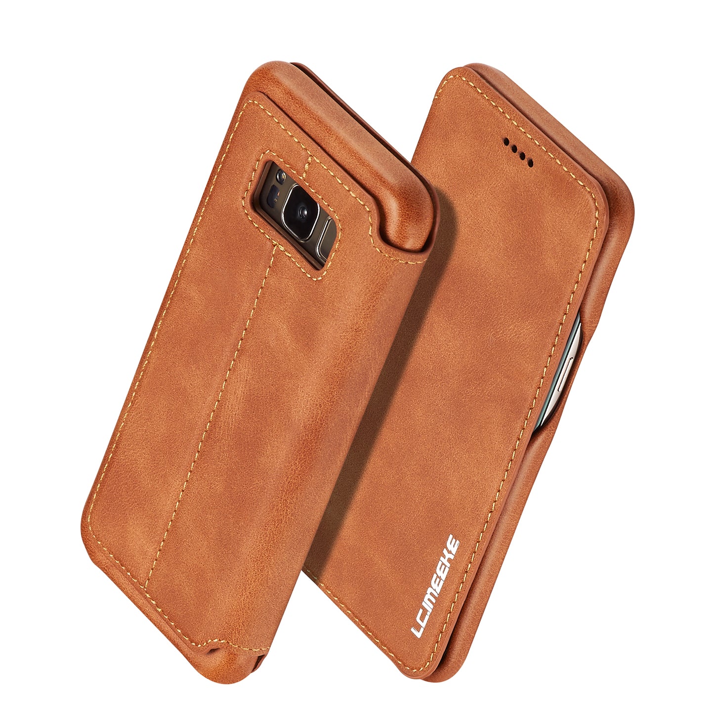 LC.IMEEKE Retro Style Leather Card Holder Case Phone Shell for Samsung Galaxy S8 SM-G950