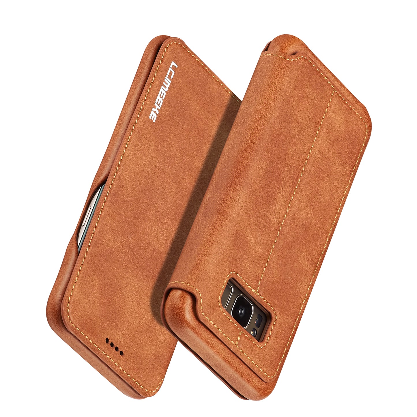 LC.IMEEKE Retro Style Leather Card Holder Case Phone Shell for Samsung Galaxy S8 SM-G950