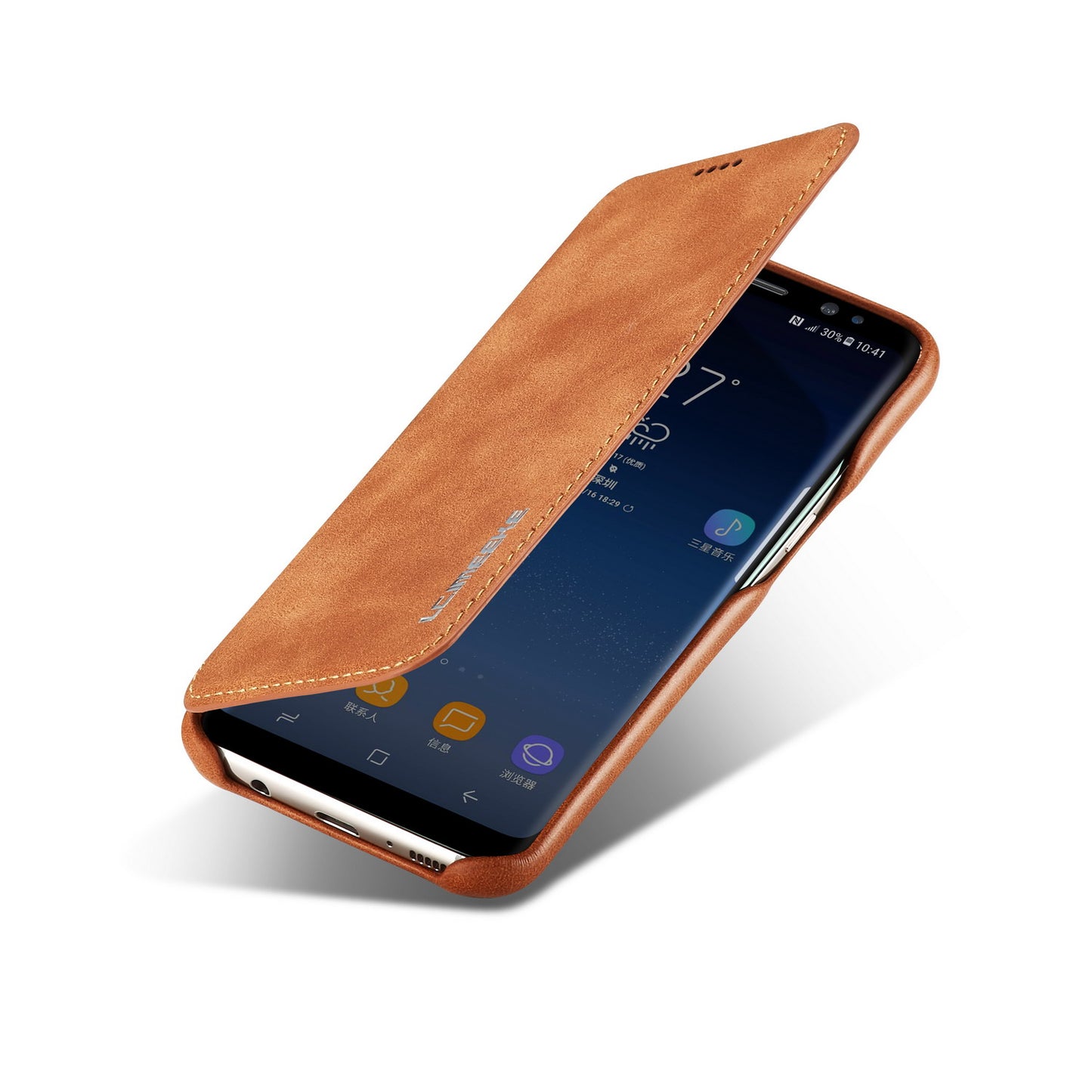LC.IMEEKE Retro Style Leather Card Holder Case Phone Shell for Samsung Galaxy S8 SM-G950