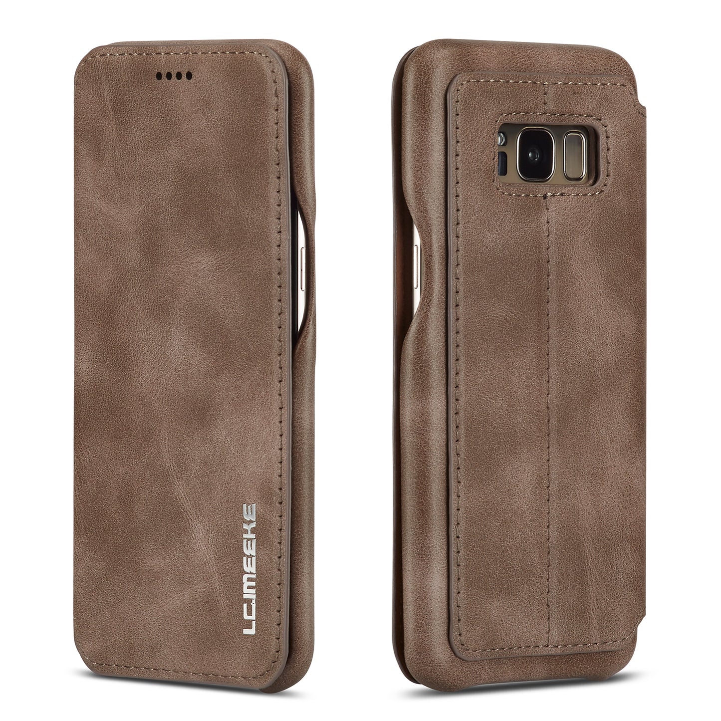 LC.IMEEKE Retro Style Leather Card Holder Case Phone Shell for Samsung Galaxy S8 SM-G950