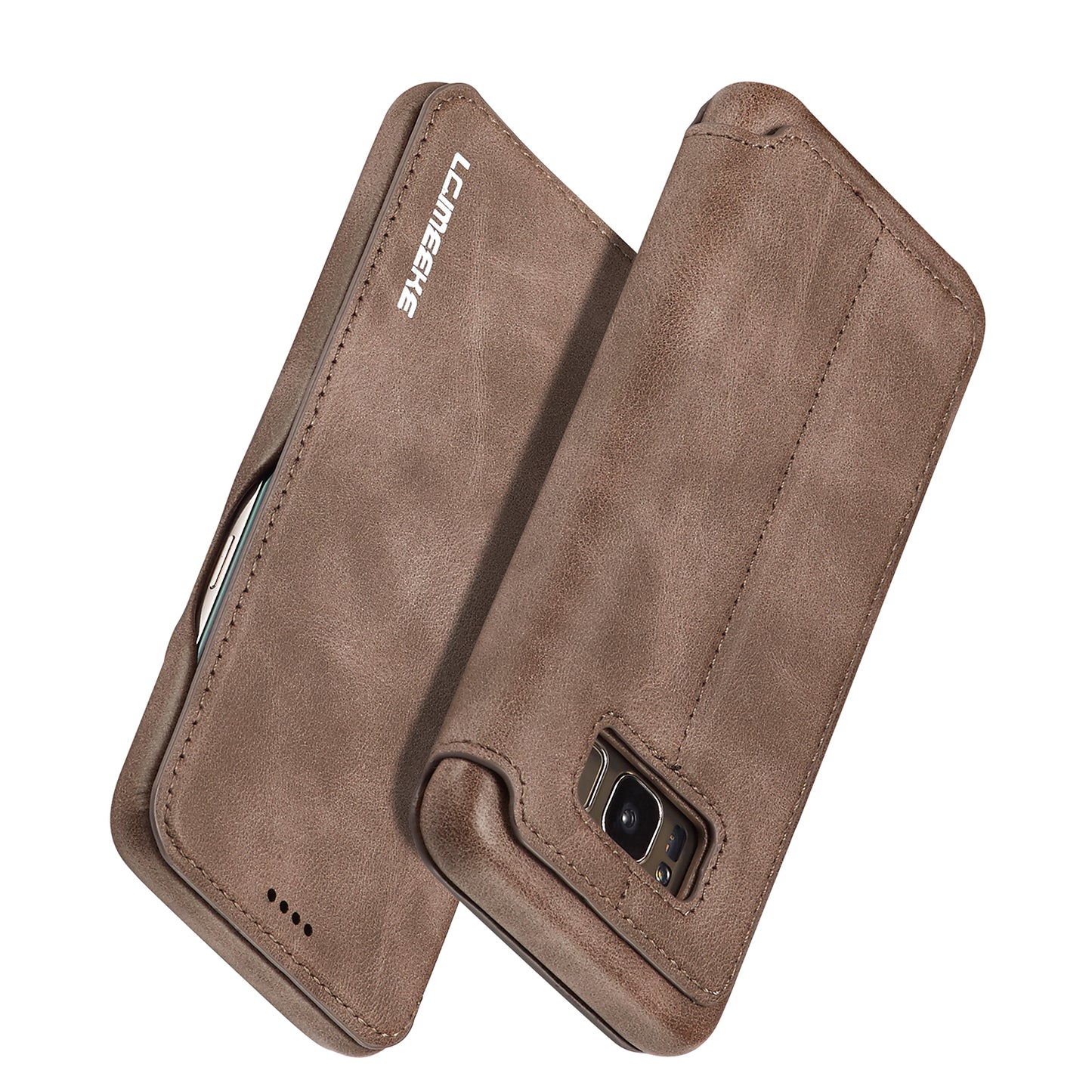LC.IMEEKE Retro Style Leather Card Holder Case Phone Shell for Samsung Galaxy S8 SM-G950