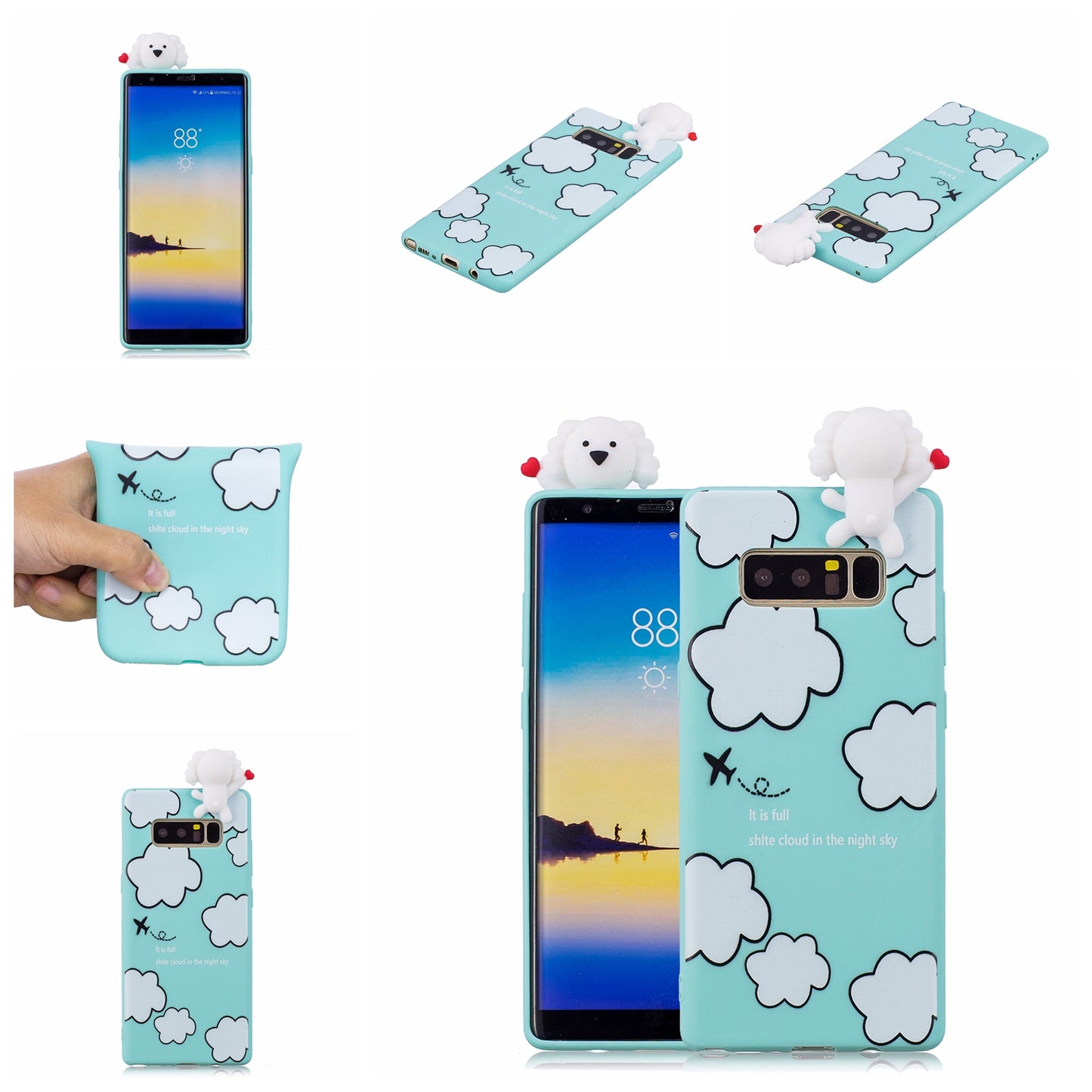 3D Cute Doll Pattern Printing TPU Cover Shell for Samsung Galaxy Note 8 SM-N950