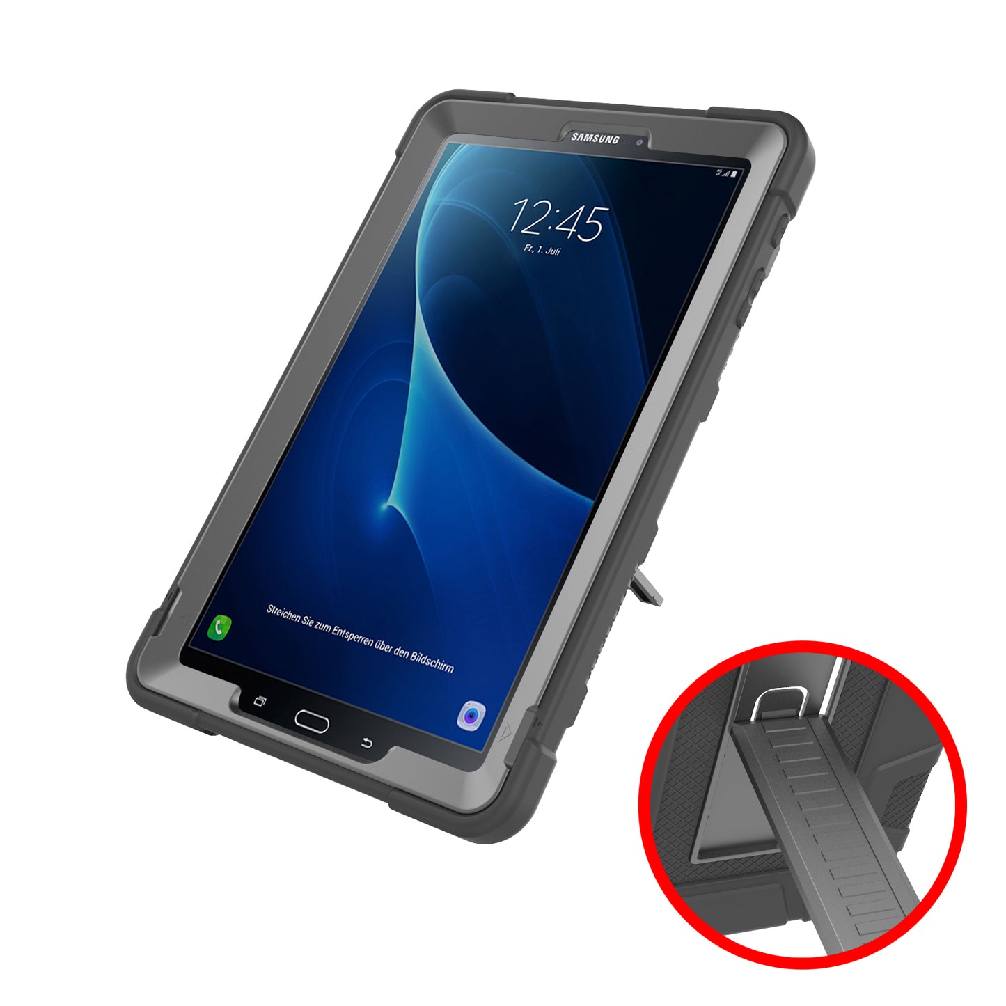 Shock Proof Anti-dust Hybrid TPU + PC Protective Case with Kickstand for Samsung Galaxy Tab A 10.1 (2016)