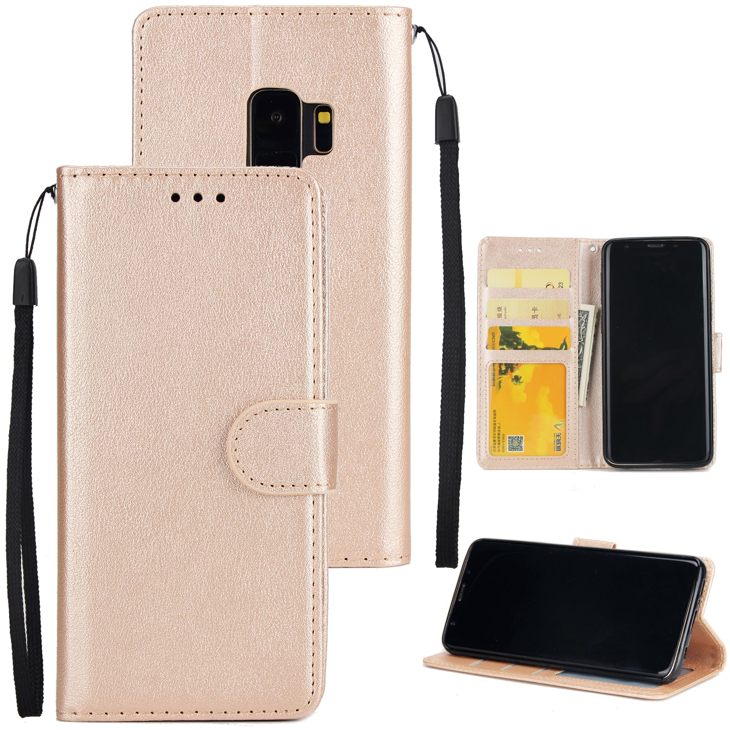 PU Leather Wallet Stand Phone Case for Samsung Galaxy S9 SM-G960