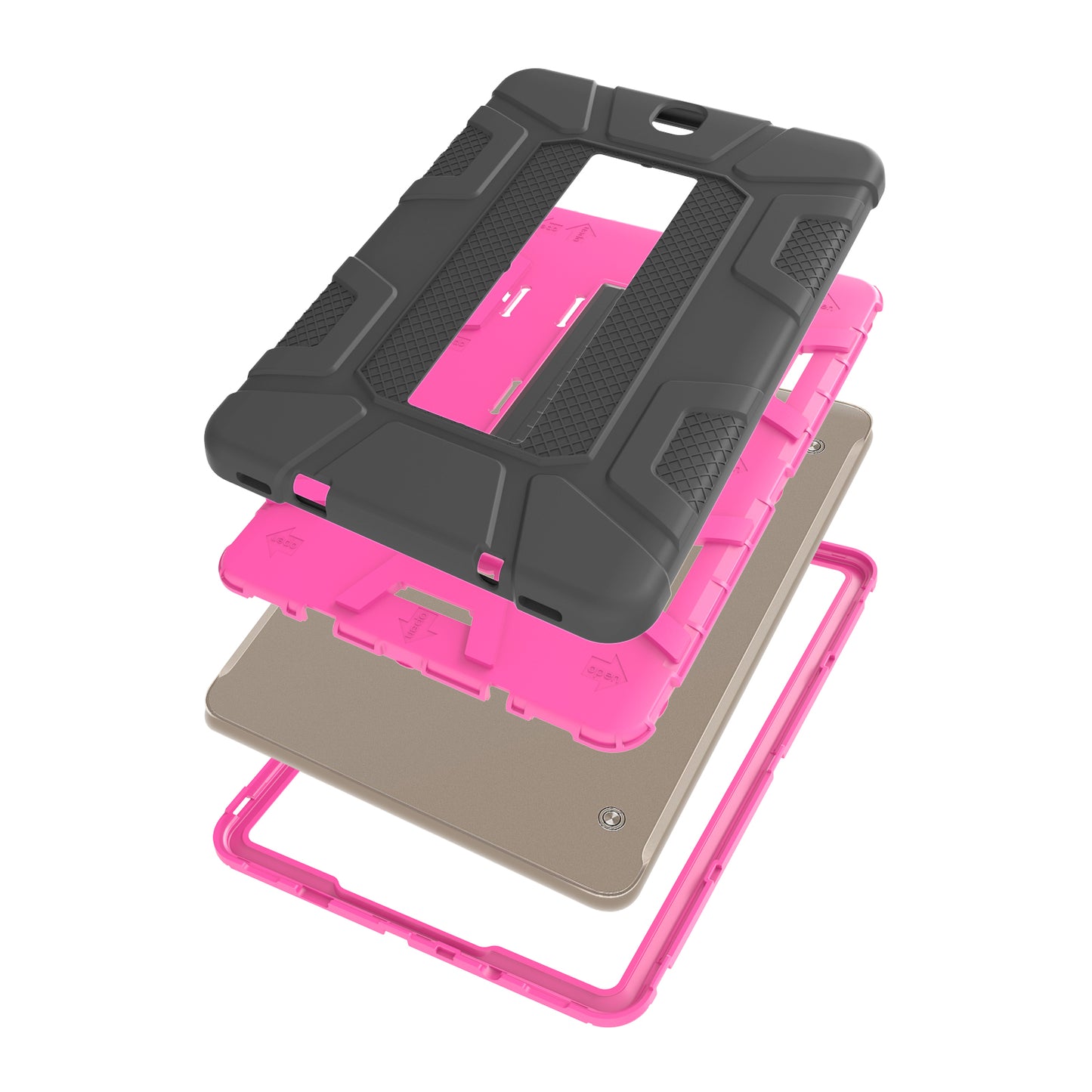 Shock Proof Anti-dust Hybrid TPU + PC Protective Case with Kickstand for Samsung Galaxy Tab S2 9.7 T810 T815