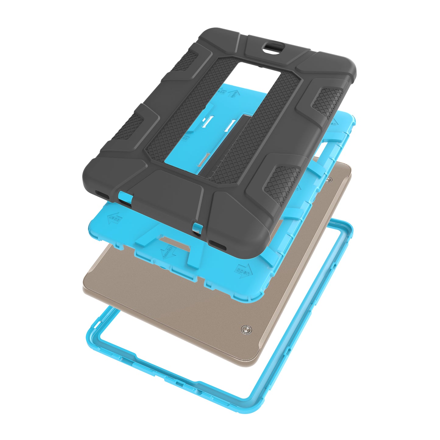 Shock Proof Anti-dust Hybrid TPU + PC Protective Case with Kickstand for Samsung Galaxy Tab S2 9.7 T810 T815