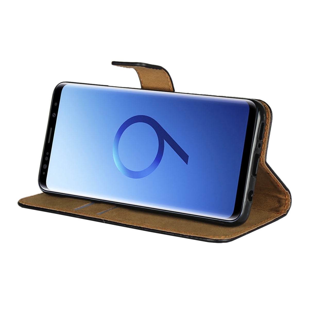 Premium Split Leather Phone Cover Case for Samsung Galaxy S9 G960 with Wallet Stand Functions