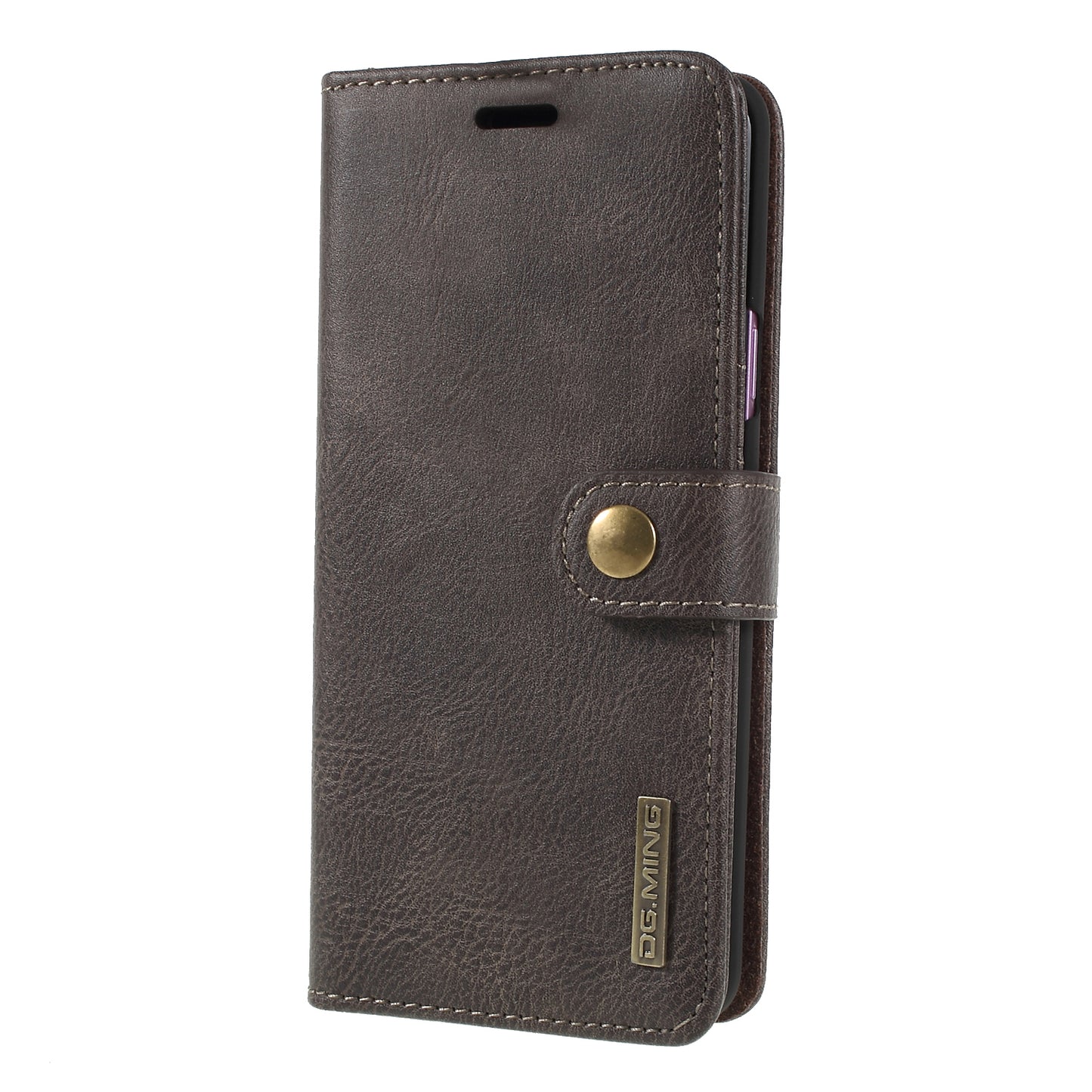 DG.MING For Samsung Galaxy S9+ SM-G965 Protective Phone Case Detachable 2-in-1 Split Leather Flip Cover with Wallet