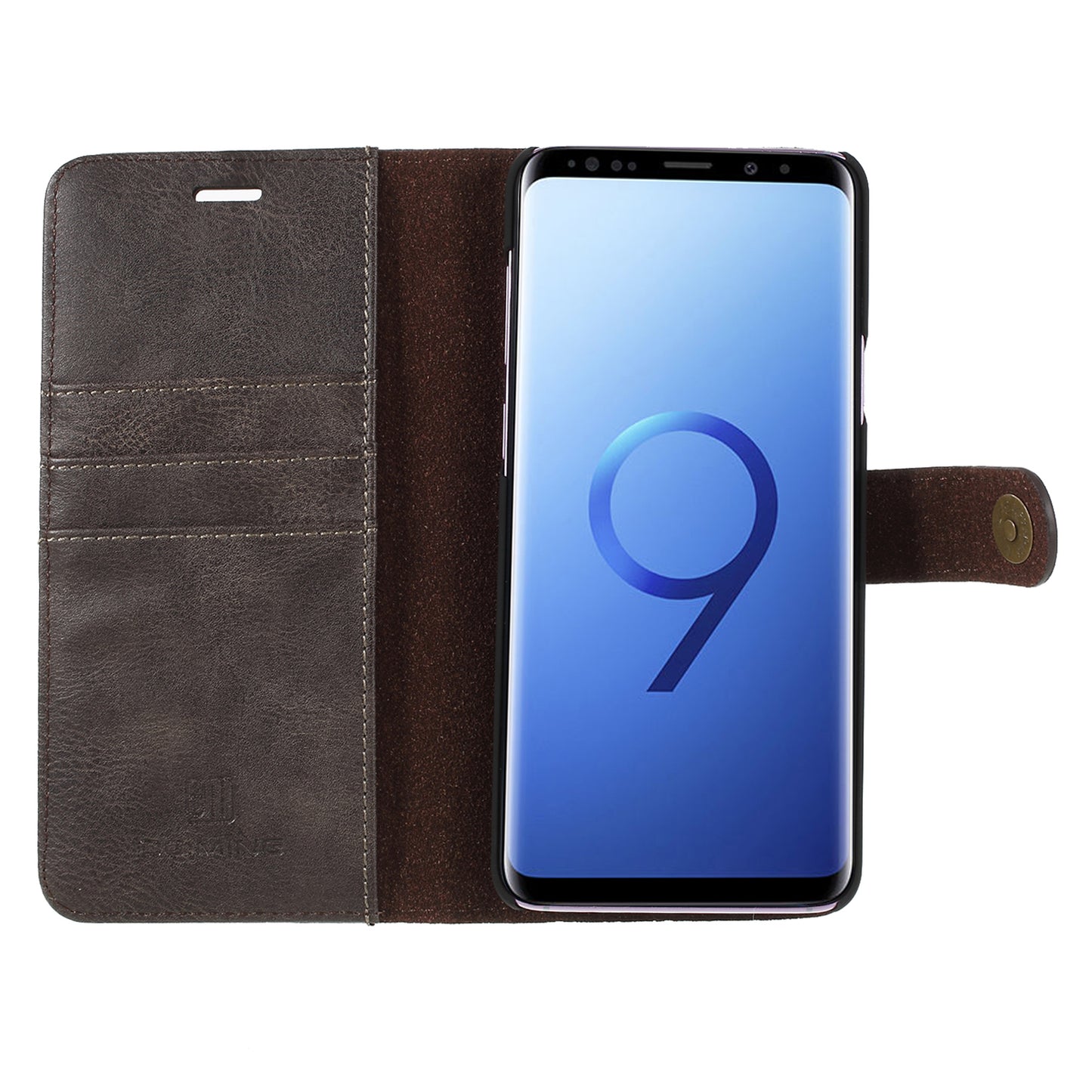 DG.MING For Samsung Galaxy S9+ SM-G965 Protective Phone Case Detachable 2-in-1 Split Leather Flip Cover with Wallet