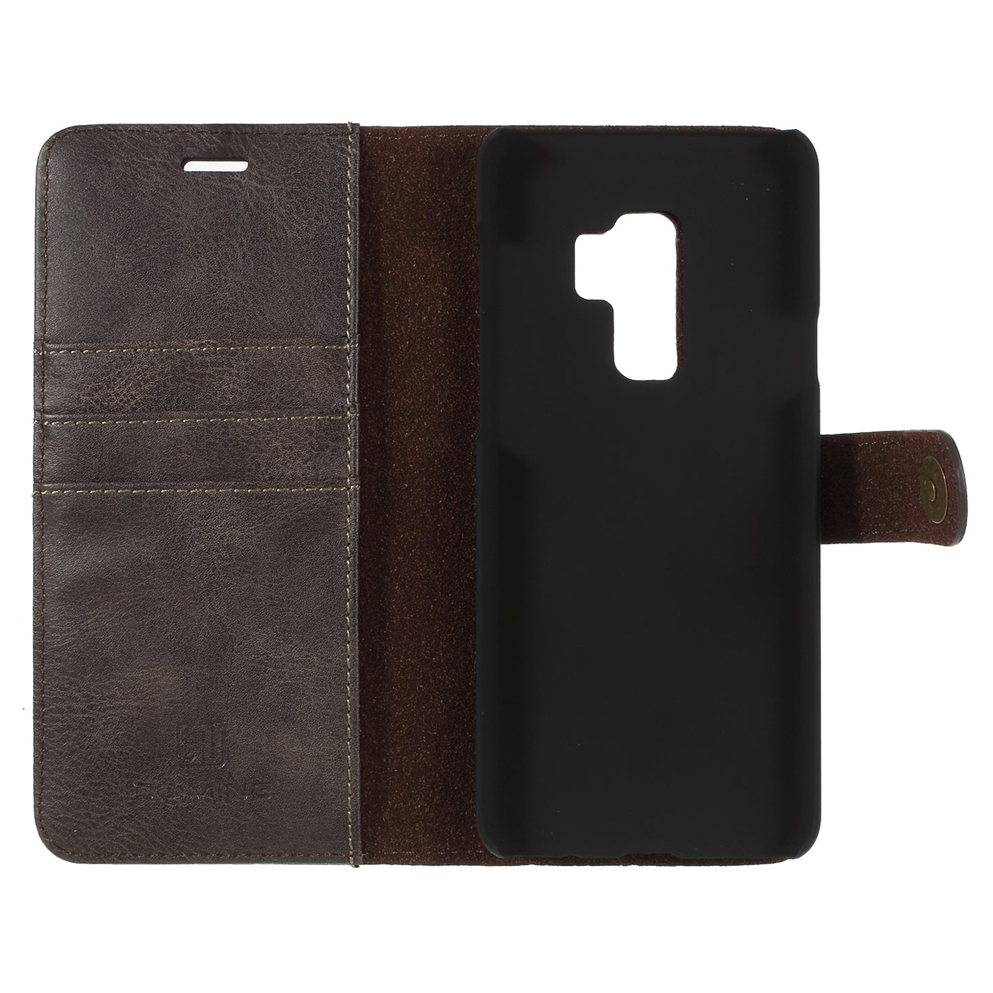 DG.MING For Samsung Galaxy S9+ SM-G965 Protective Phone Case Detachable 2-in-1 Split Leather Flip Cover with Wallet
