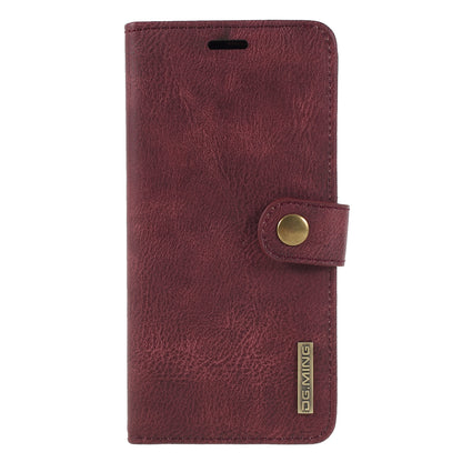 DG.MING For Samsung Galaxy S9+ SM-G965 Protective Phone Case Detachable 2-in-1 Split Leather Flip Cover with Wallet