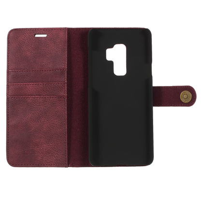 DG.MING For Samsung Galaxy S9+ SM-G965 Protective Phone Case Detachable 2-in-1 Split Leather Flip Cover with Wallet