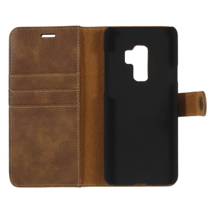 DG.MING For Samsung Galaxy S9+ SM-G965 Protective Phone Case Detachable 2-in-1 Split Leather Flip Cover with Wallet