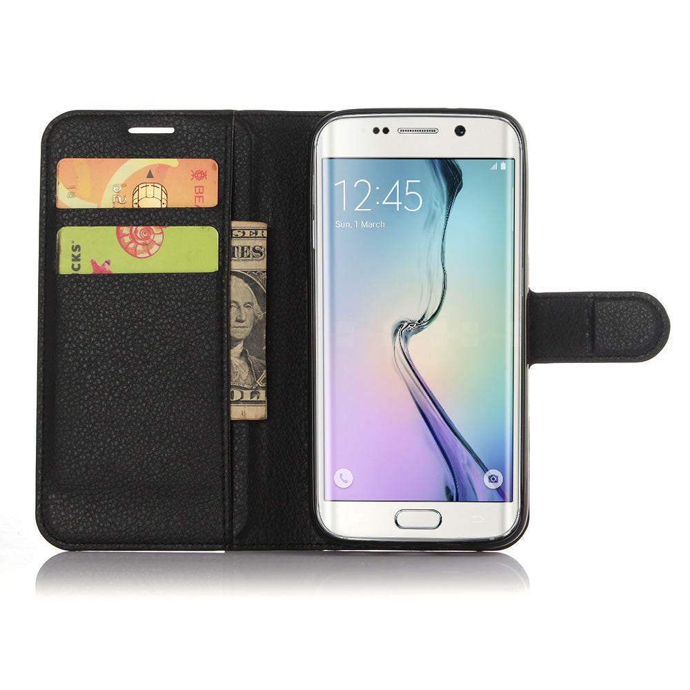 Litchi Skin Wallet Stand Leather Phone Cover for Samsung Galaxy S7 Edge Mobile Phone Accessories