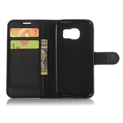 Litchi Skin Wallet Stand Leather Phone Cover for Samsung Galaxy S7 Edge Mobile Phone Accessories