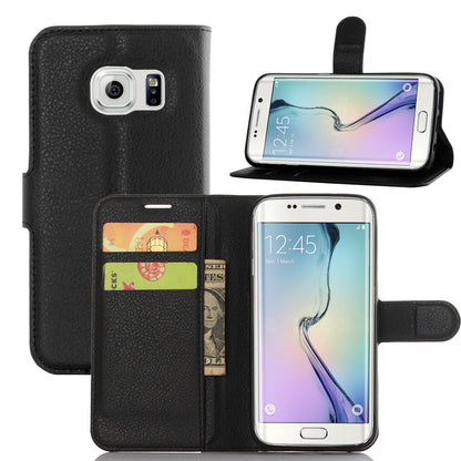 Litchi Skin Wallet Stand Leather Phone Cover for Samsung Galaxy S7 Edge Mobile Phone Accessories