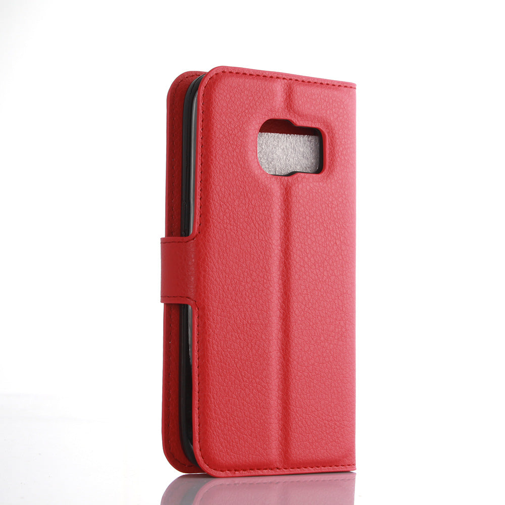 Litchi Skin Wallet Stand Leather Phone Cover for Samsung Galaxy S7 Edge Mobile Phone Accessories
