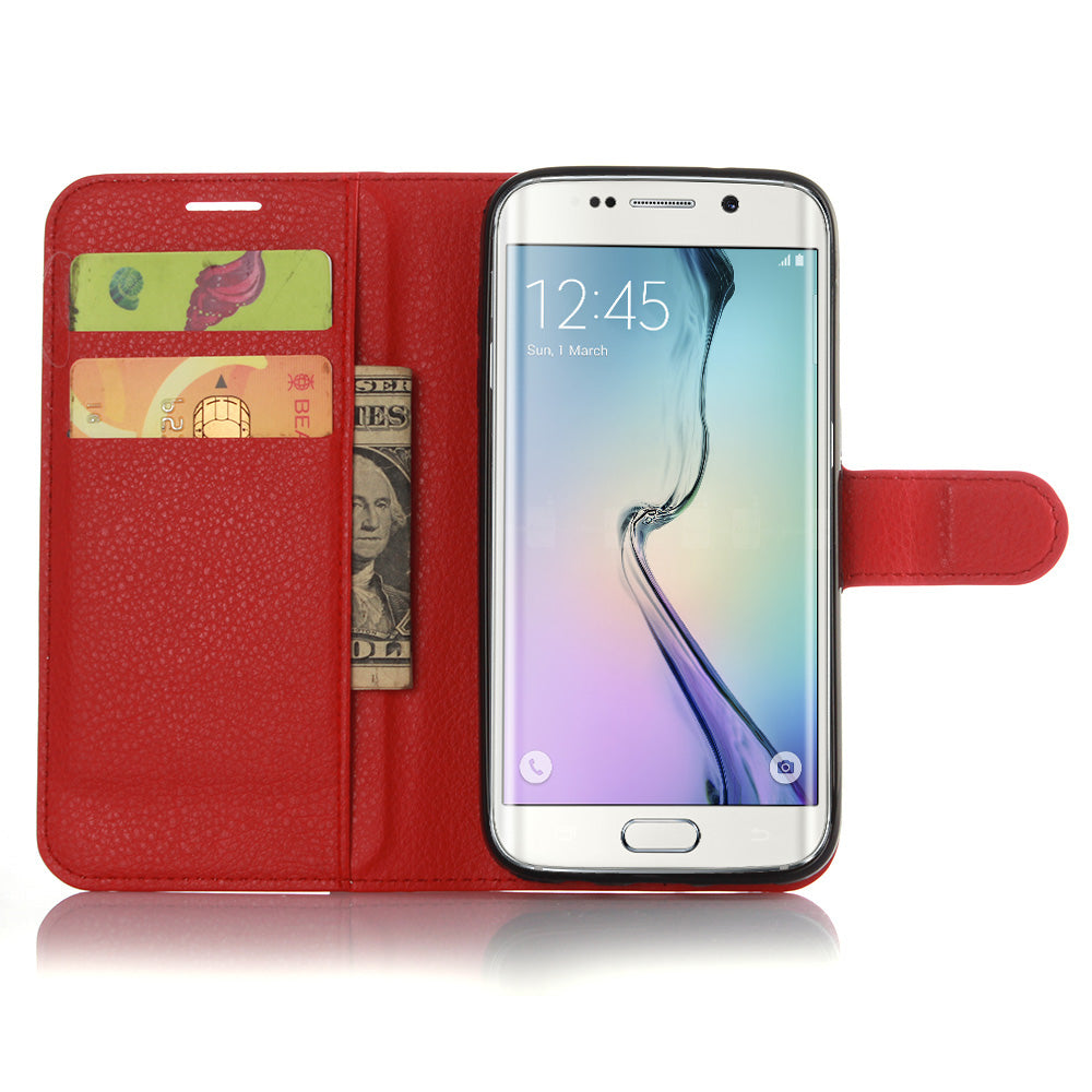 Litchi Skin Wallet Stand Leather Phone Cover for Samsung Galaxy S7 Edge Mobile Phone Accessories