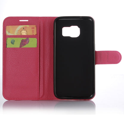 Litchi Skin Wallet Stand Leather Phone Cover for Samsung Galaxy S7 Edge Mobile Phone Accessories