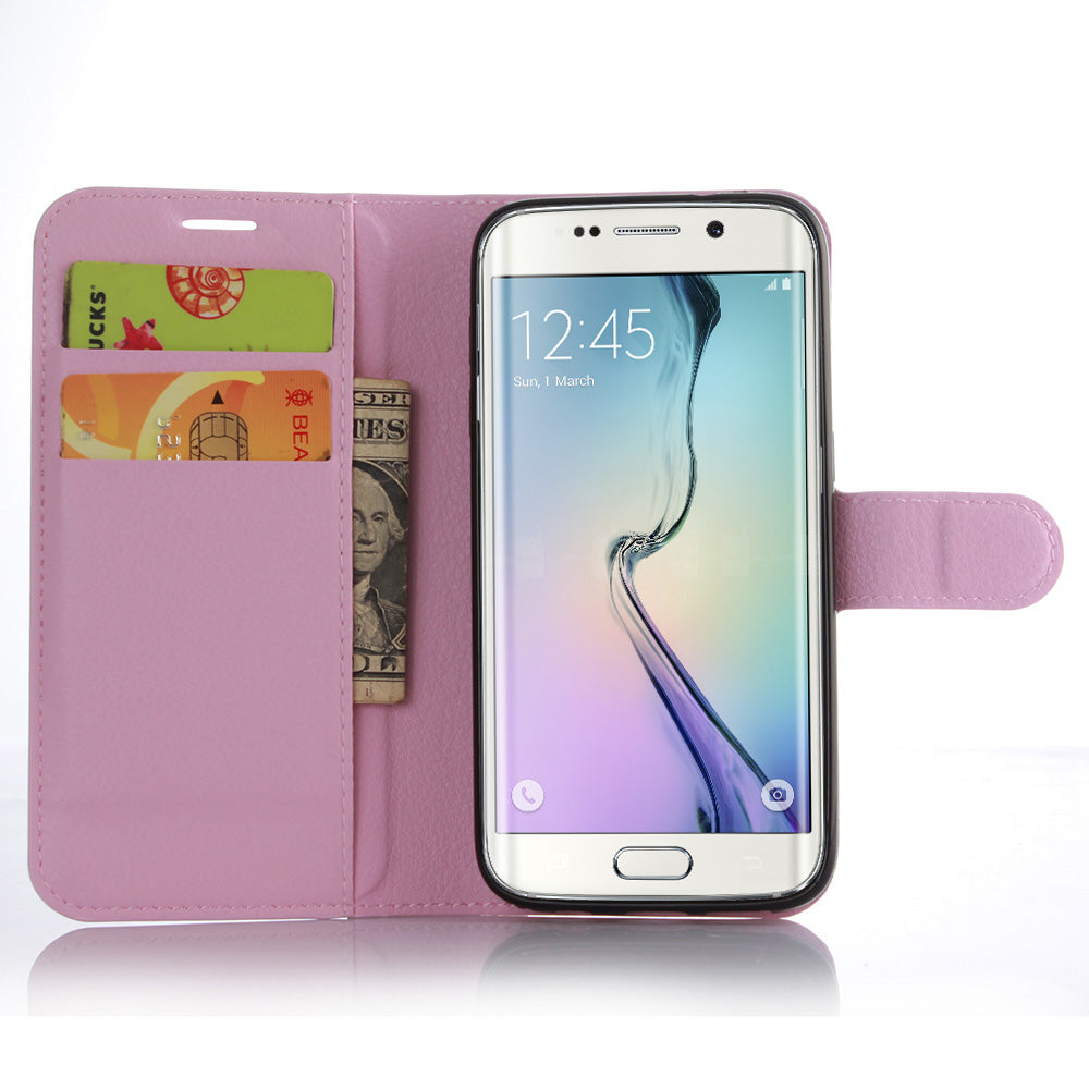 Litchi Skin Wallet Stand Leather Phone Cover for Samsung Galaxy S7 Edge Mobile Phone Accessories