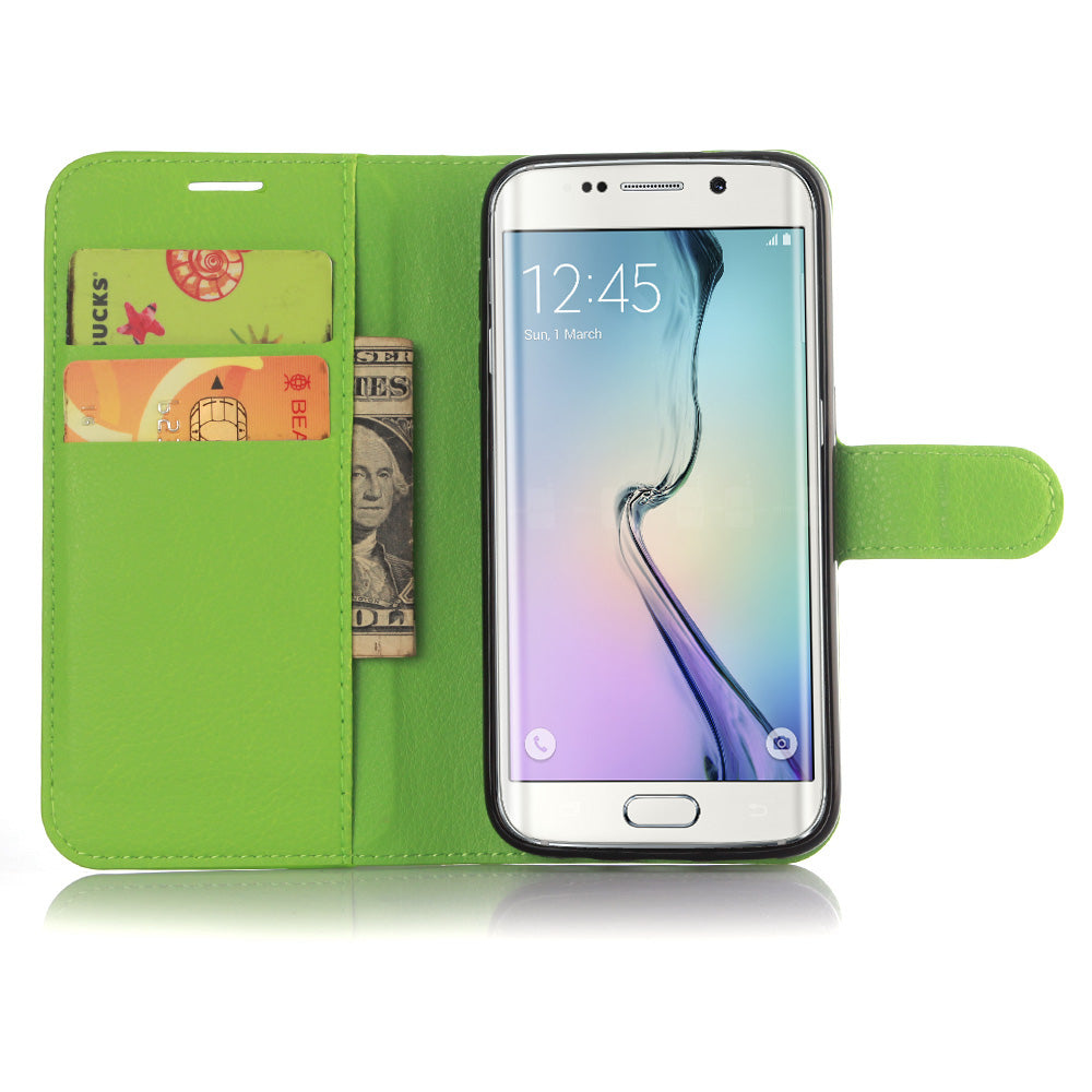 Litchi Skin Wallet Stand Leather Phone Cover for Samsung Galaxy S7 Edge Mobile Phone Accessories