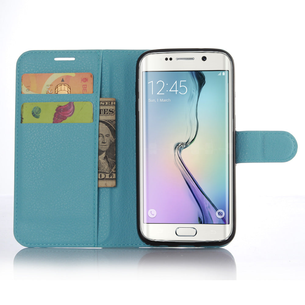 Litchi Skin Wallet Stand Leather Phone Cover for Samsung Galaxy S7 Edge Mobile Phone Accessories