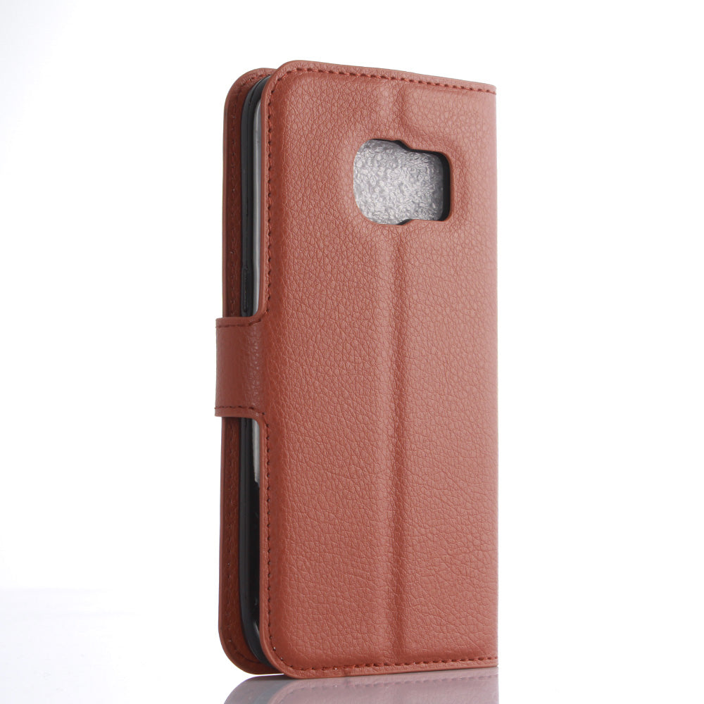 Litchi Skin Wallet Stand Leather Phone Cover for Samsung Galaxy S7 Edge Mobile Phone Accessories