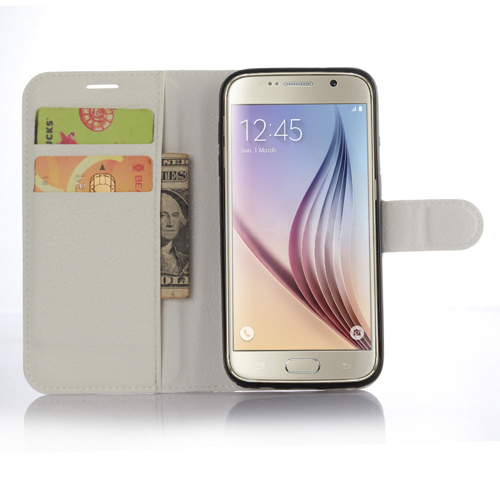 Litchi Texture Wallet Leather Cover Protector for Samsung Galaxy S7 Multiple Colors Cell Phone Accessory