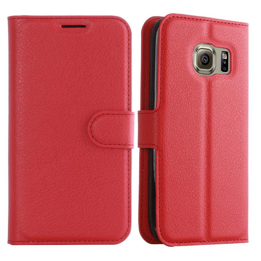 Litchi Texture Wallet Leather Cover Protector for Samsung Galaxy S7 Multiple Colors Cell Phone Accessory