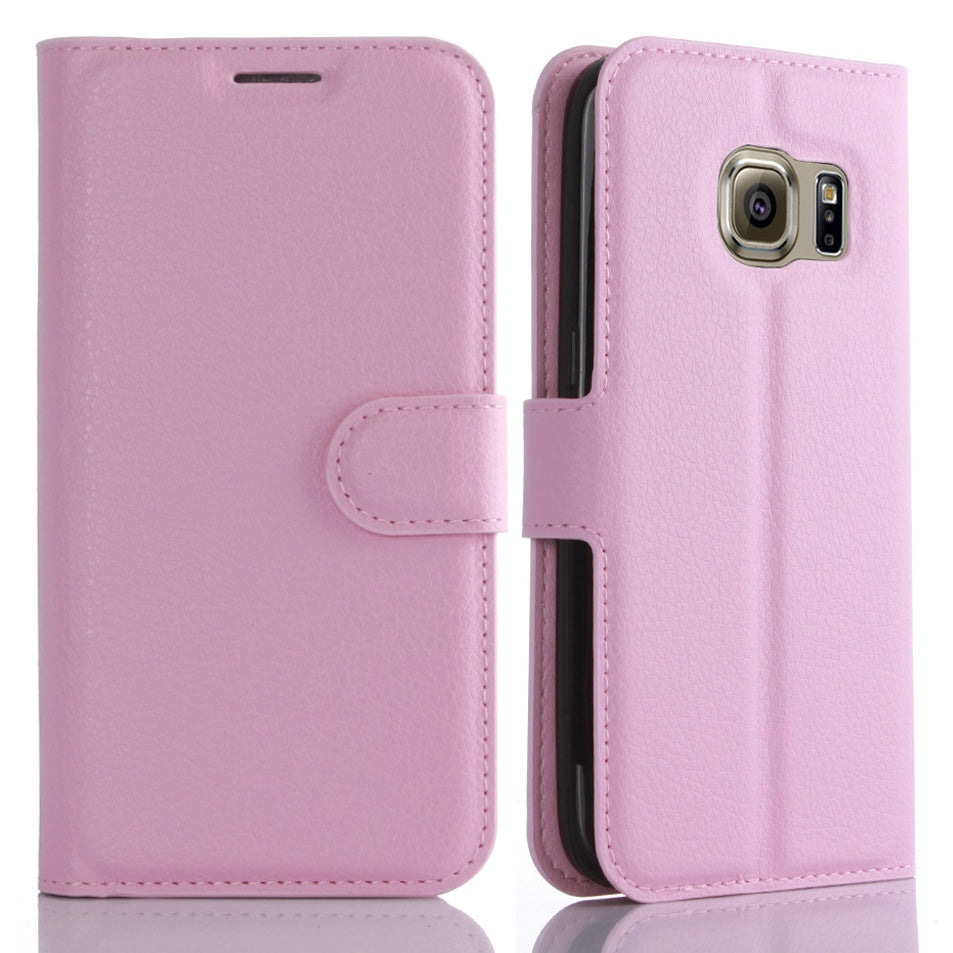Litchi Texture Wallet Leather Cover Protector for Samsung Galaxy S7 Multiple Colors Cell Phone Accessory