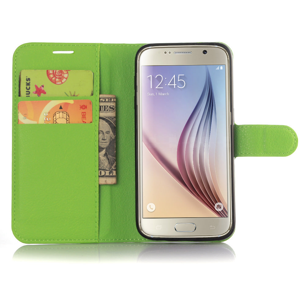 Litchi Texture Wallet Leather Cover Protector for Samsung Galaxy S7 Multiple Colors Cell Phone Accessory