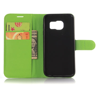 Litchi Texture Wallet Leather Cover Protector for Samsung Galaxy S7 Multiple Colors Cell Phone Accessory