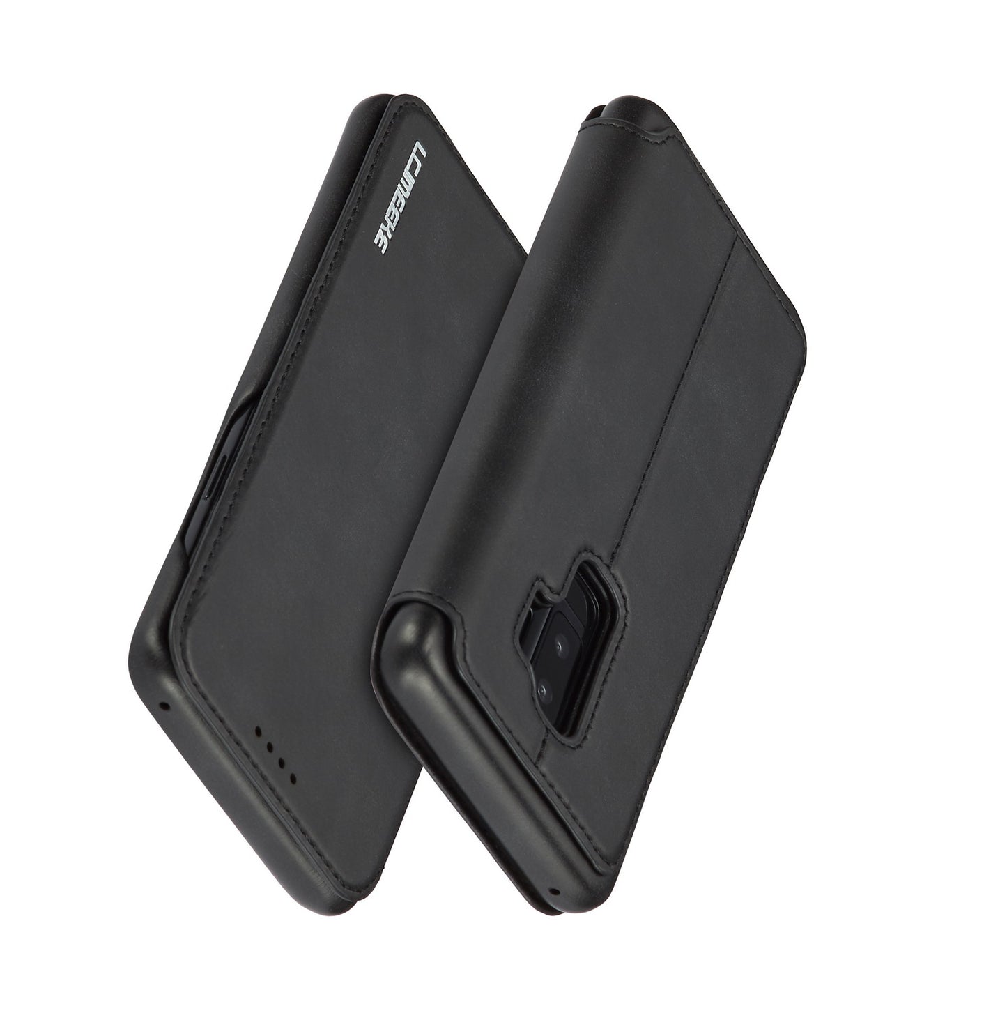 LC.IMEEKE for Samsung Galaxy S9+ G965 Vintage Style Leather Card Holder Protection Phone Case with Stand