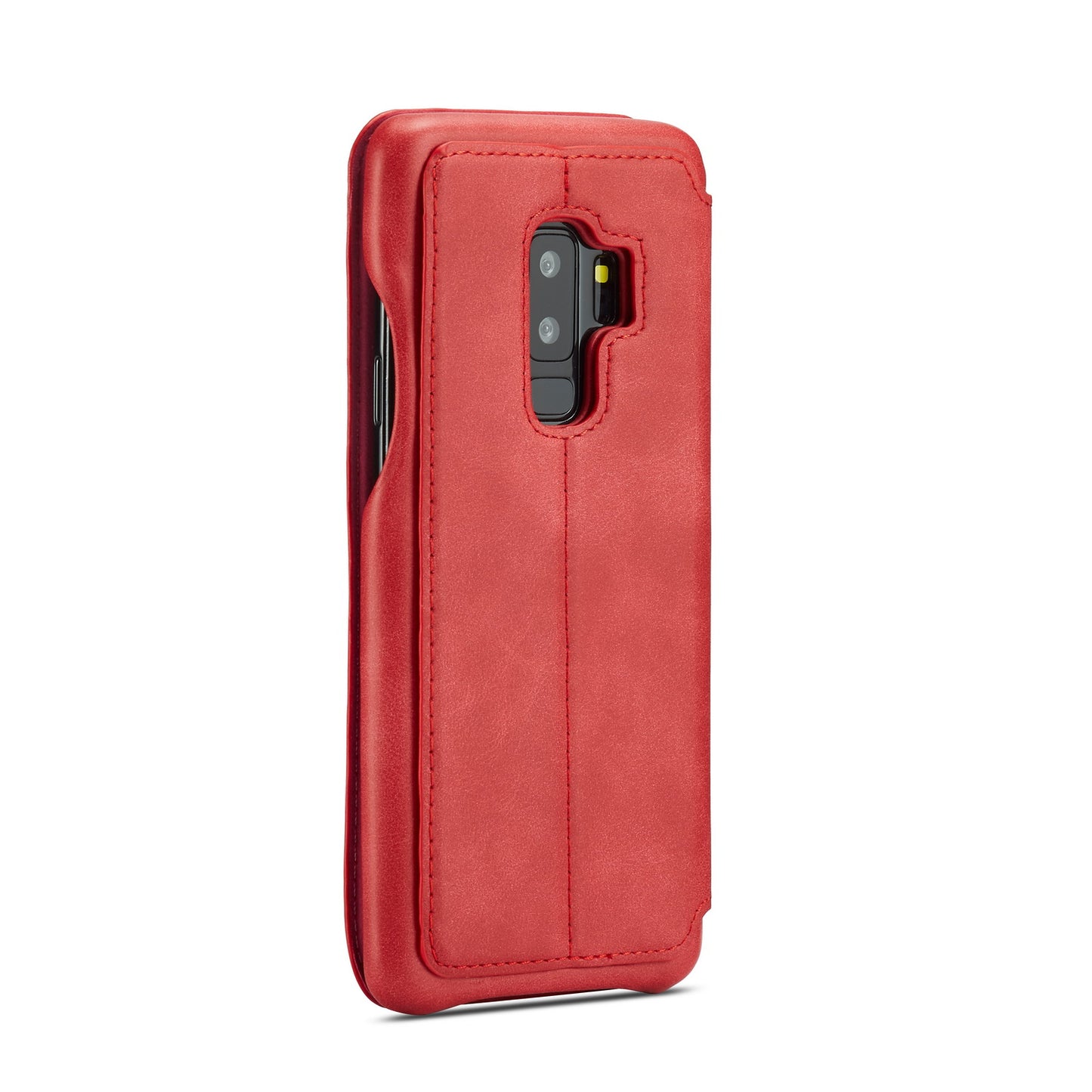 LC.IMEEKE for Samsung Galaxy S9+ G965 Vintage Style Leather Card Holder Protection Phone Case with Stand