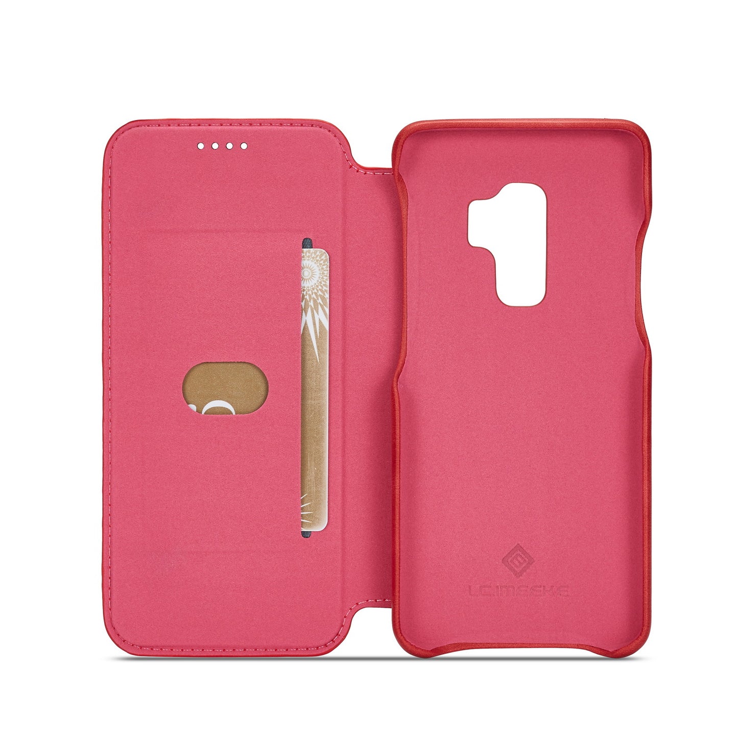 LC.IMEEKE for Samsung Galaxy S9+ G965 Vintage Style Leather Card Holder Protection Phone Case with Stand