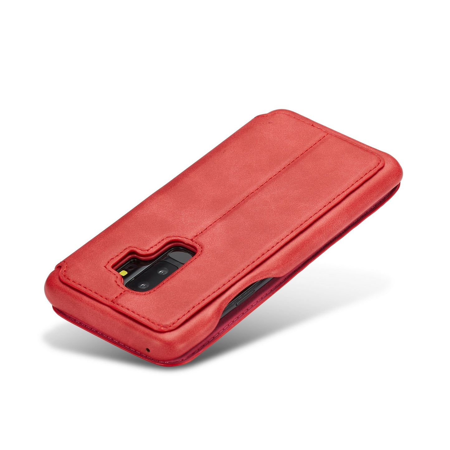 LC.IMEEKE for Samsung Galaxy S9+ G965 Vintage Style Leather Card Holder Protection Phone Case with Stand