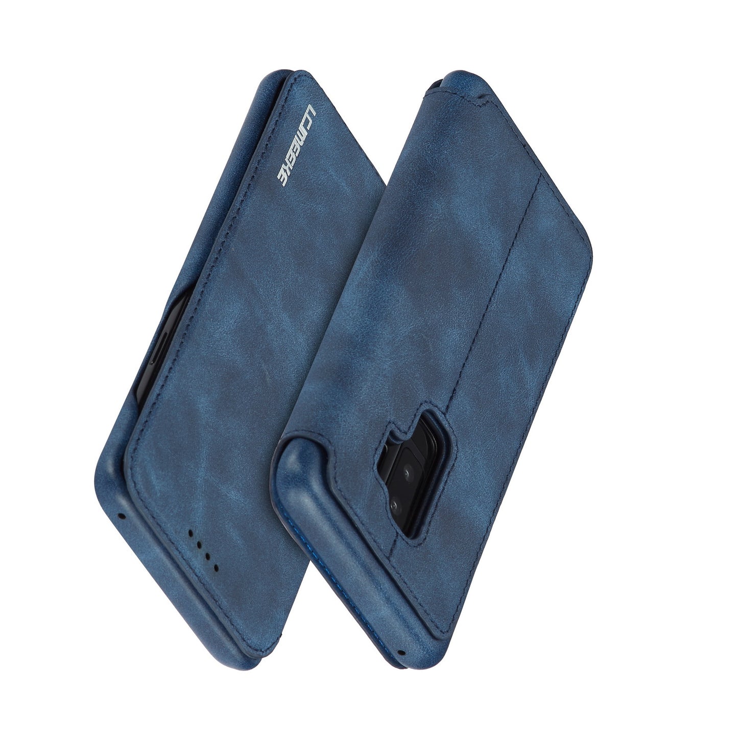LC.IMEEKE for Samsung Galaxy S9+ G965 Vintage Style Leather Card Holder Protection Phone Case with Stand