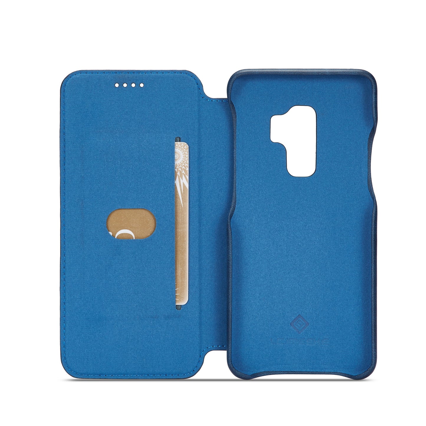 LC.IMEEKE for Samsung Galaxy S9+ G965 Vintage Style Leather Card Holder Protection Phone Case with Stand