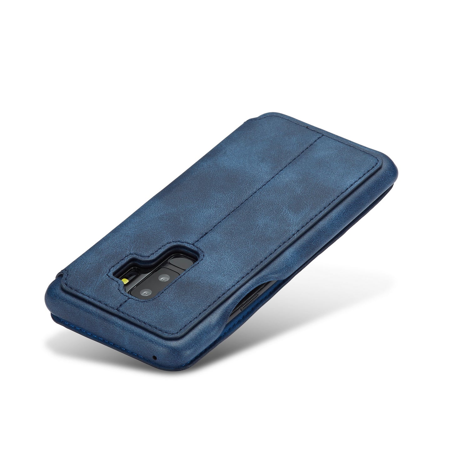 LC.IMEEKE for Samsung Galaxy S9+ G965 Vintage Style Leather Card Holder Protection Phone Case with Stand
