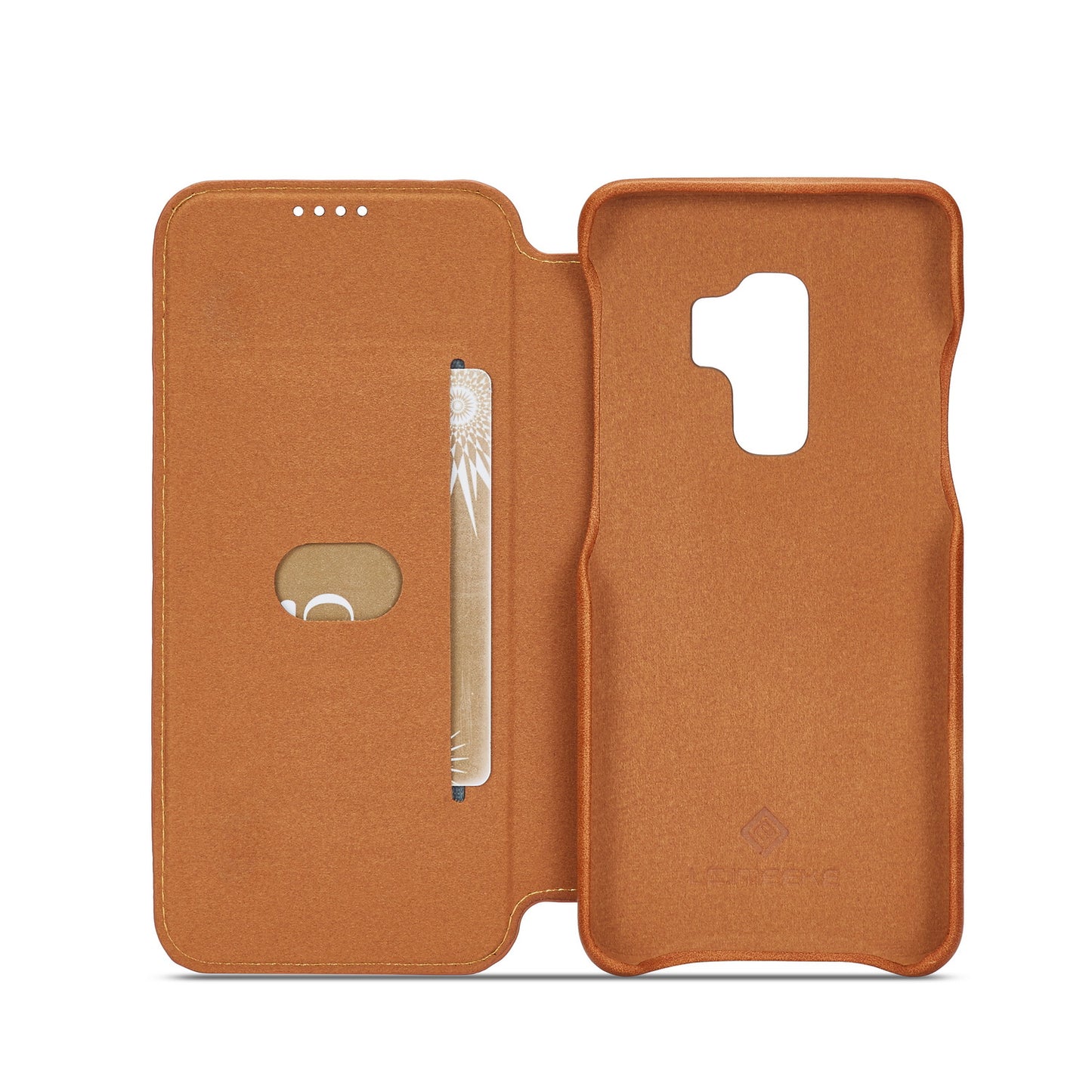 LC.IMEEKE for Samsung Galaxy S9+ G965 Vintage Style Leather Card Holder Protection Phone Case with Stand