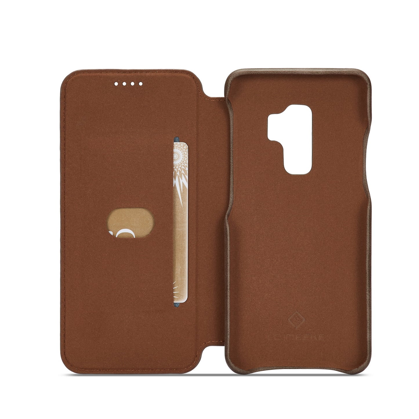 LC.IMEEKE for Samsung Galaxy S9+ G965 Vintage Style Leather Card Holder Protection Phone Case with Stand