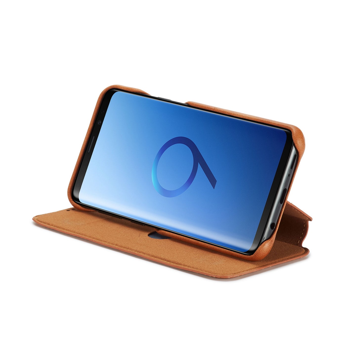 LC.IMEEKE for Samsung Galaxy S9+ G965 Vintage Style Leather Card Holder Protection Phone Case with Stand