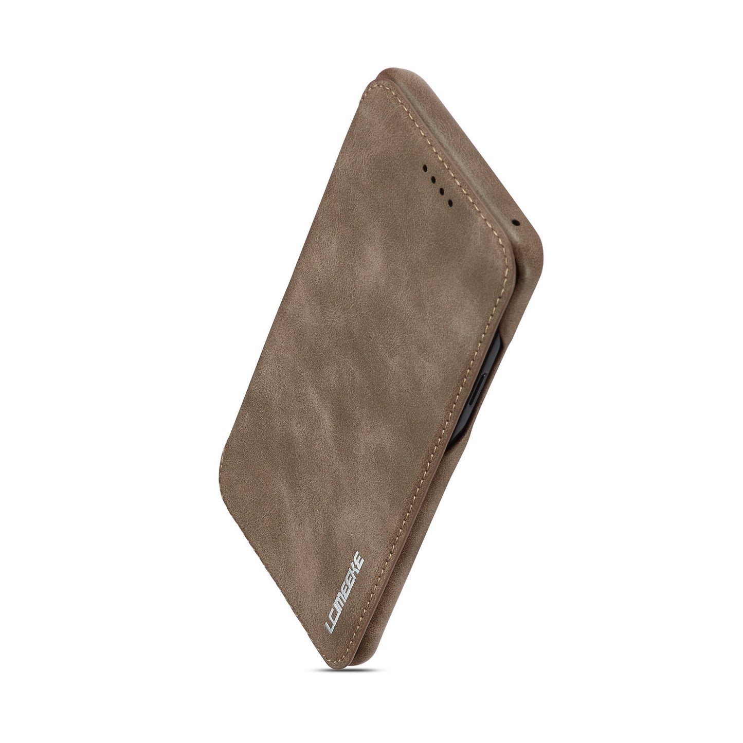 LC.IMEEKE for Samsung Galaxy S9+ G965 Vintage Style Leather Card Holder Protection Phone Case with Stand